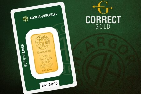 Befektetési arany: Argor Heraeus Origin Traced arany | © Correct Gold