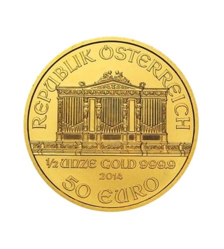 Bécsi Filharmónikusok 1/2 uncia aranyérme, 50 eur, 999.9