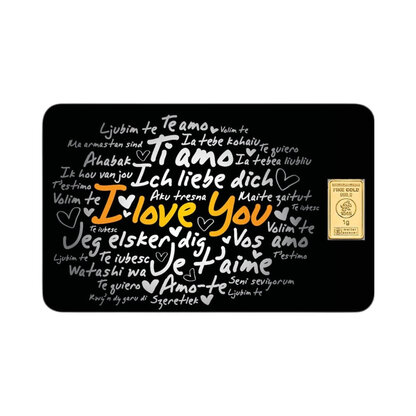 Heimerle+Meule 1 gramm befektetési aranylemez "I love you / szeretlek"