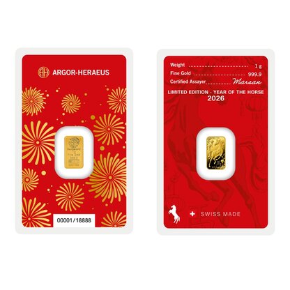 Argor Heraeus Ló éve 1 gramm aranylemez | © Correct Gold