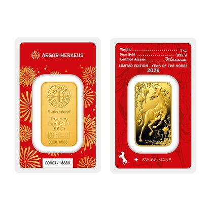 Argor Heraeus Ló éve 1 uncia befektetési aranylapka | © Correct Gold