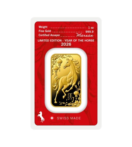 Argor Heraeus Ló éve 1 uncia befektetési aranylapka | © Correct Gold