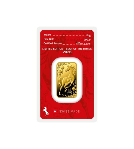 Argor Heraeus Ló éve 10 gramm aranylapka | © Correct Gold