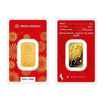 Argor Heraeus Ló éve 10 gramm befektetési aranylapka | © Correct Gold