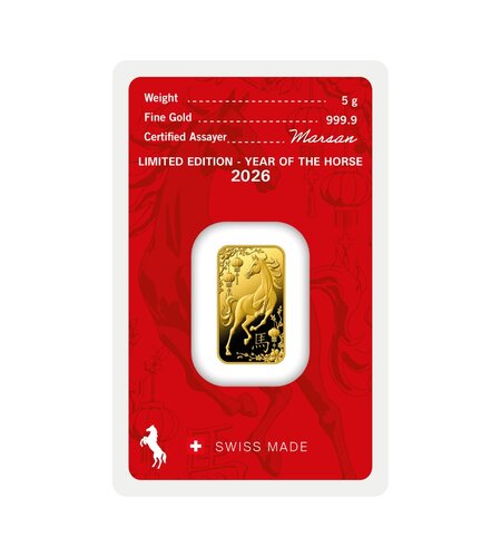 Argor Heraeus Ló éve 5 gramm befektetési aranylapka | © Correct Gold